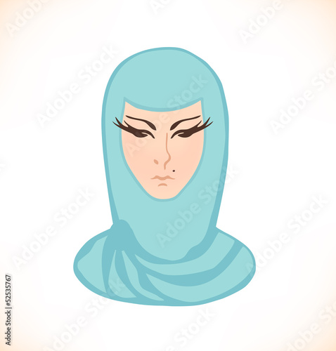 Woman head.  Eastern woman face