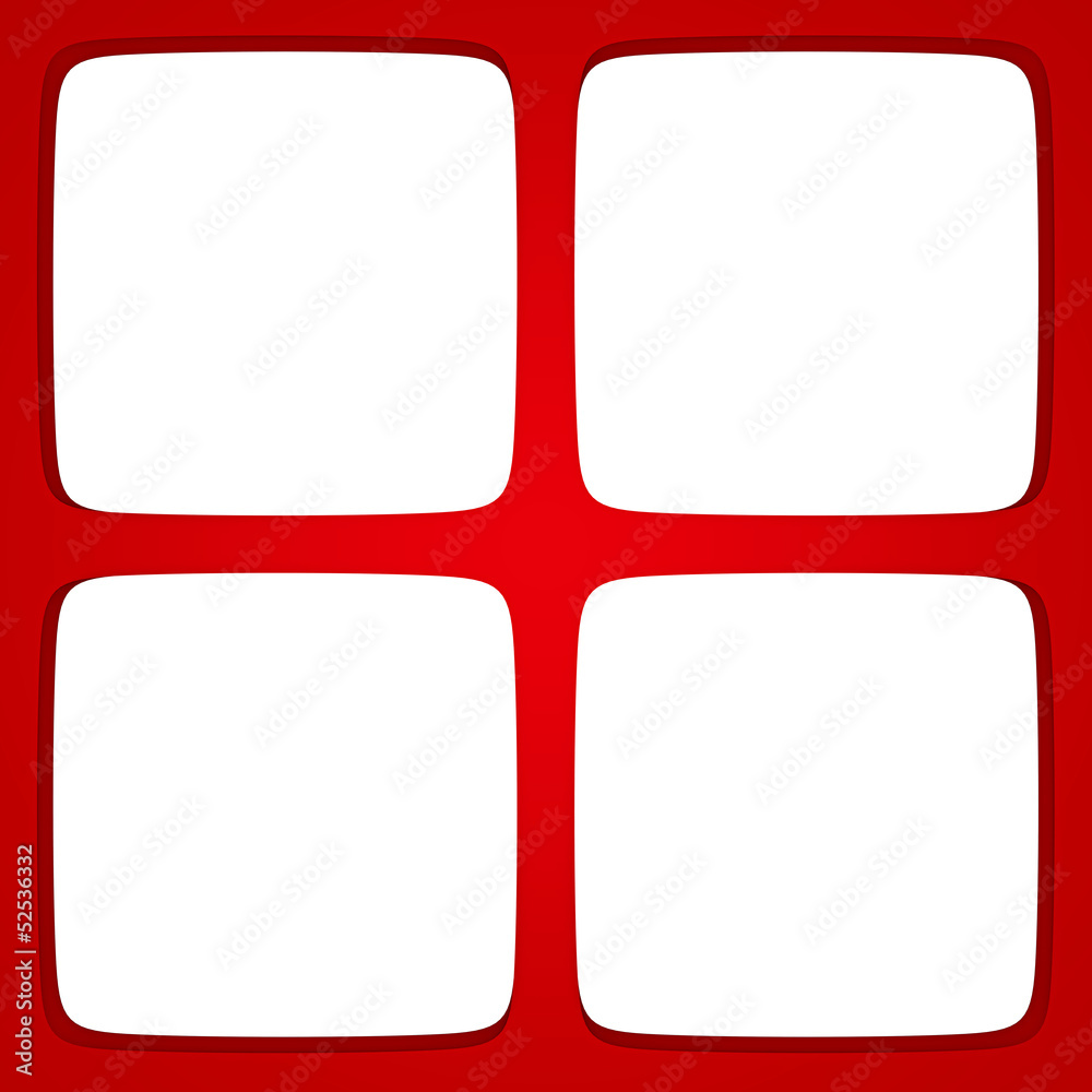 Rahmen, Fenster, rot, quadratisch - 3D Rahmen, Fenster, rot, quadratisch - 3D