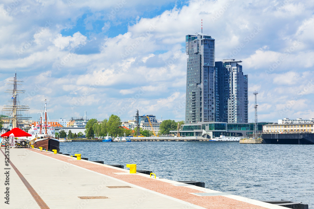 Obraz premium Scenery of Gdynia city at Baltic Sea, Poland