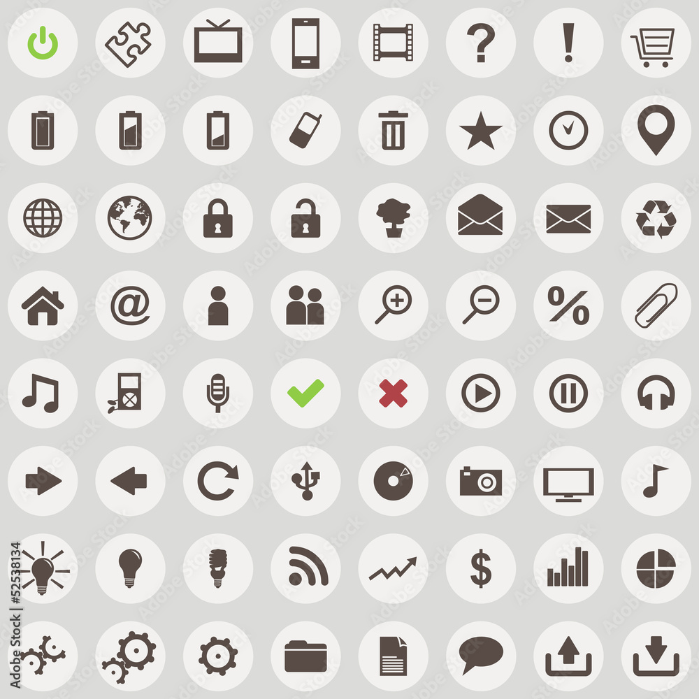 Large set of retro style web icons Large set of retro style web icons