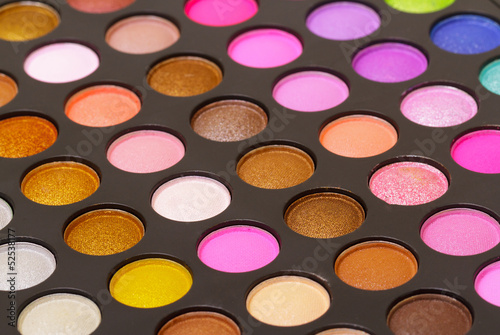 Set of multicolored eyeshadows
