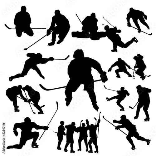 Hockey players silhouette