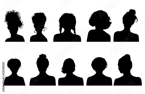 Women heads silhouettes