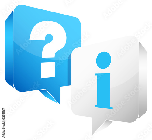 Speech Bubbles Question & Information Blue/White