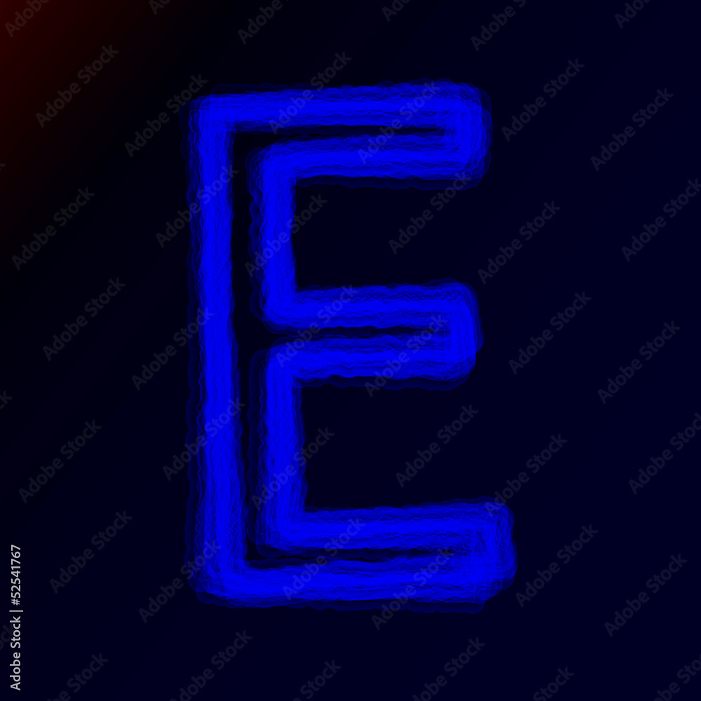 neon letters of the alphabet or abstract glowing symbols