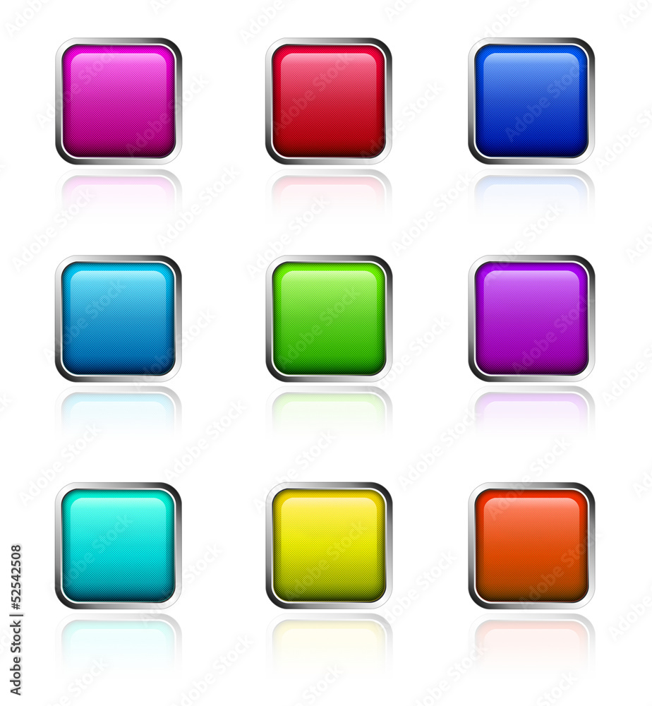 Glossy square buttons Glossy square buttons