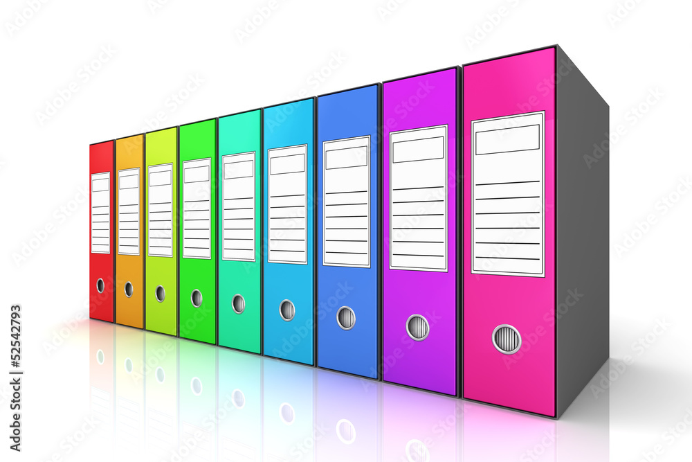 Folders on white isolated - Archive concept Folders on white isolated - Archive concept