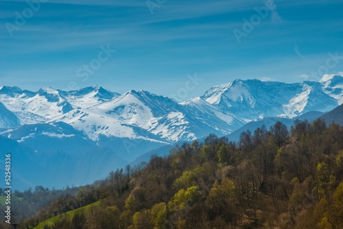 View over Pyrenees mountains