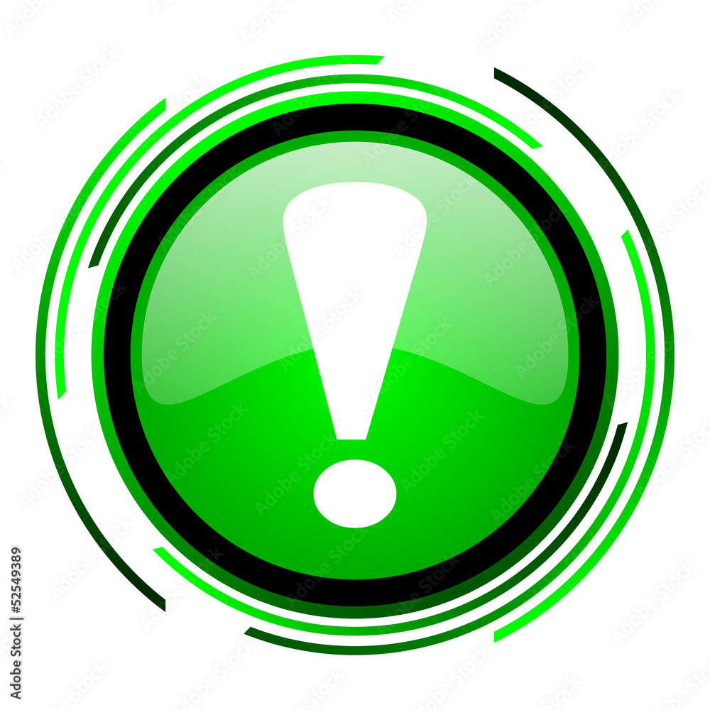 exclamation sign green circle glossy icon exclamation sign green circle glossy icon