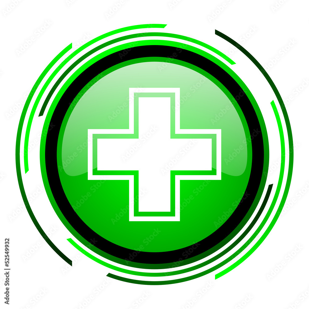 Obraz premium pharmacy green circle glossy icon