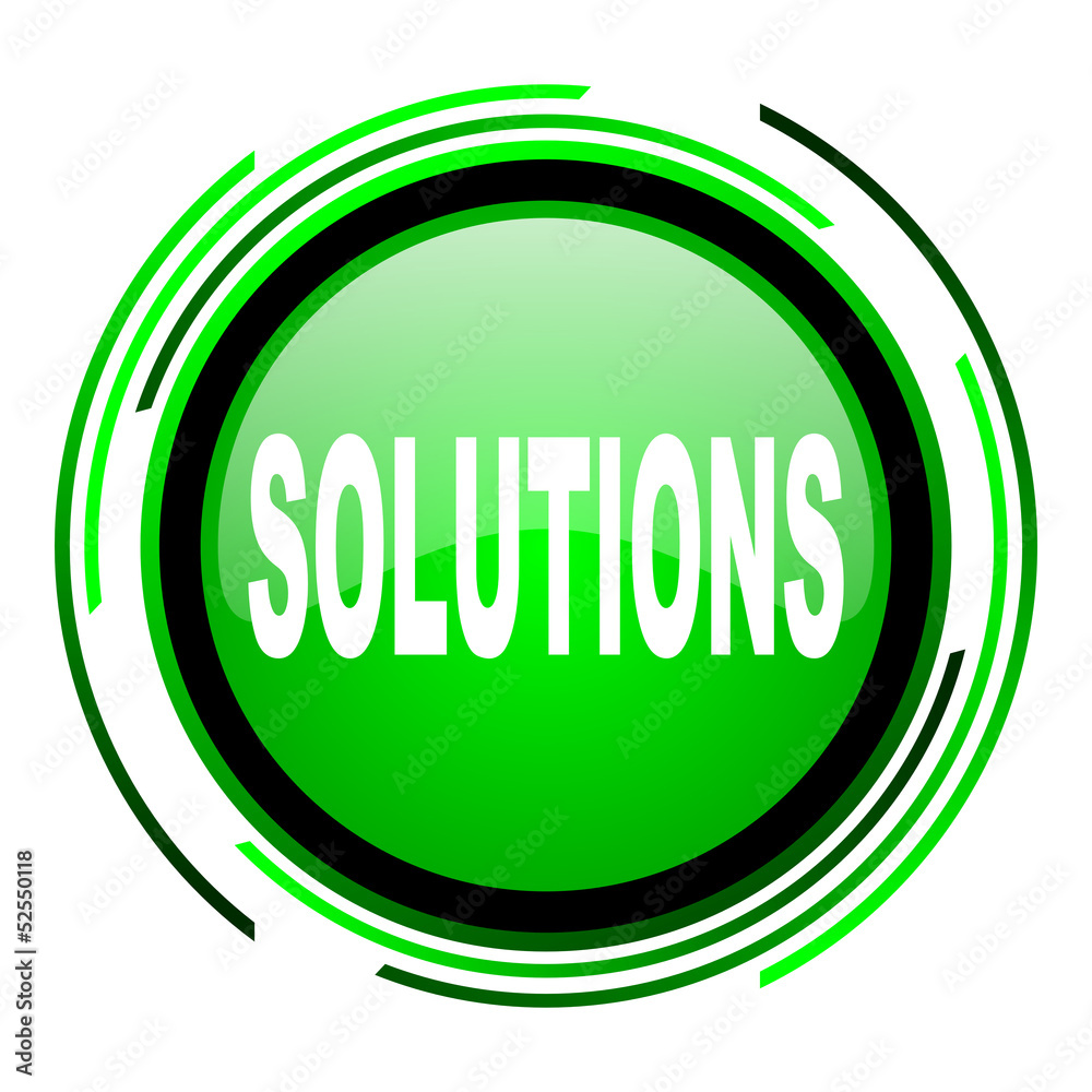 solutions green circle glossy icon solutions green circle glossy icon