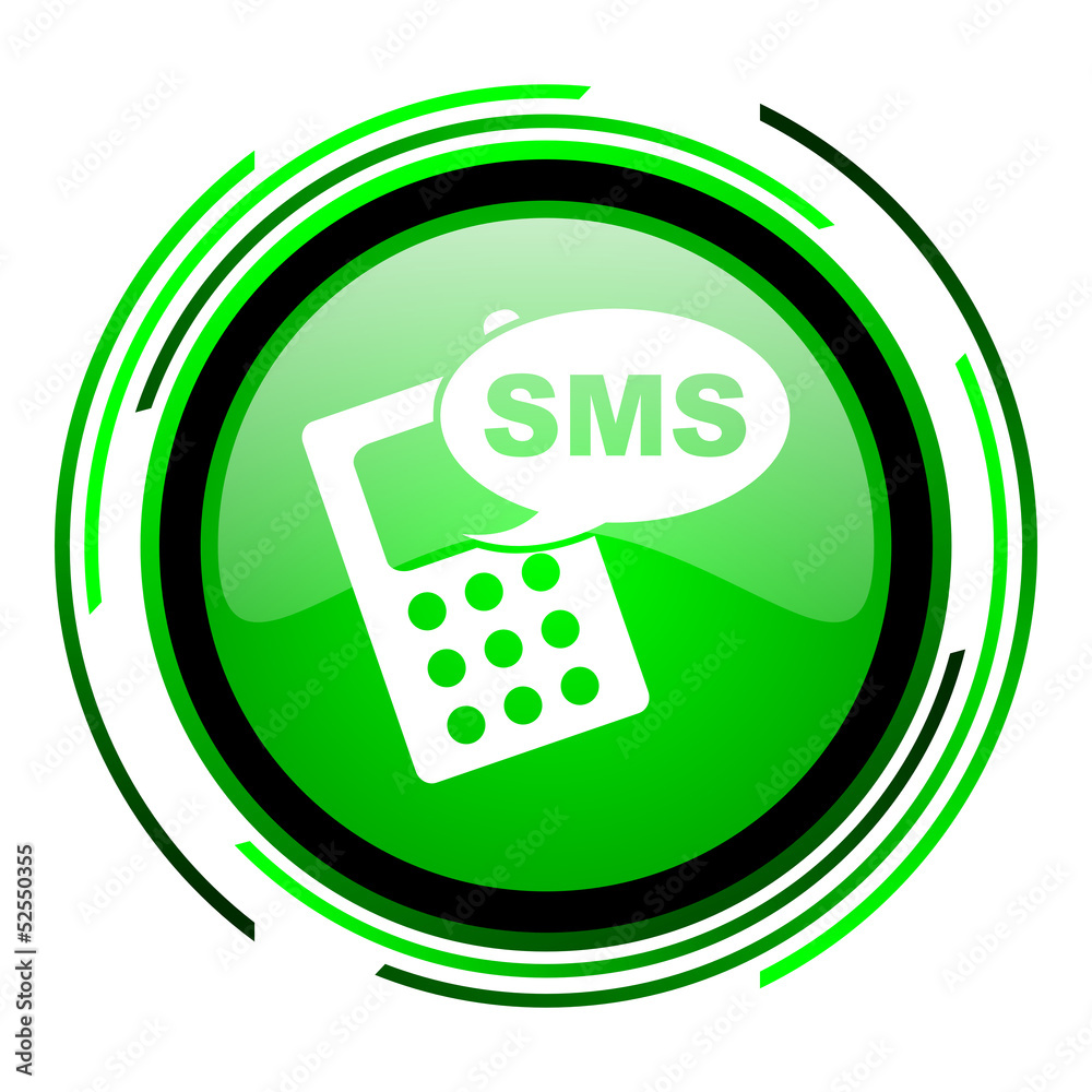 sms green circle glossy icon sms green circle glossy icon