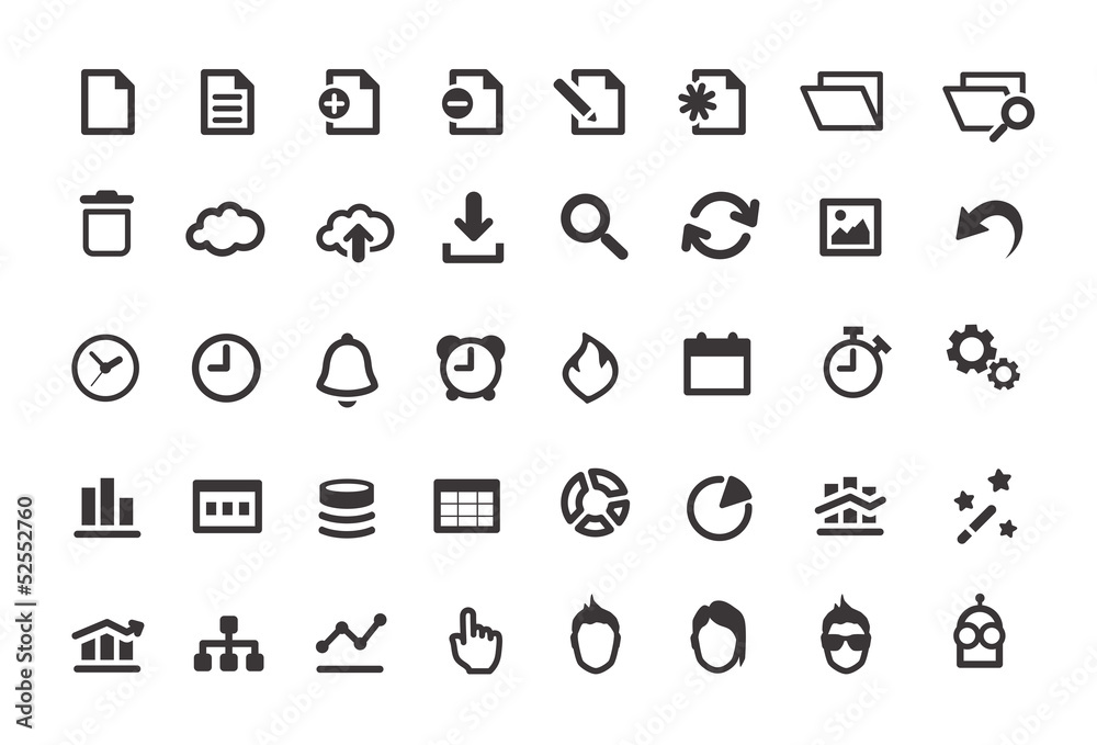 Document Simple Icons Set Document Simple Icons Set