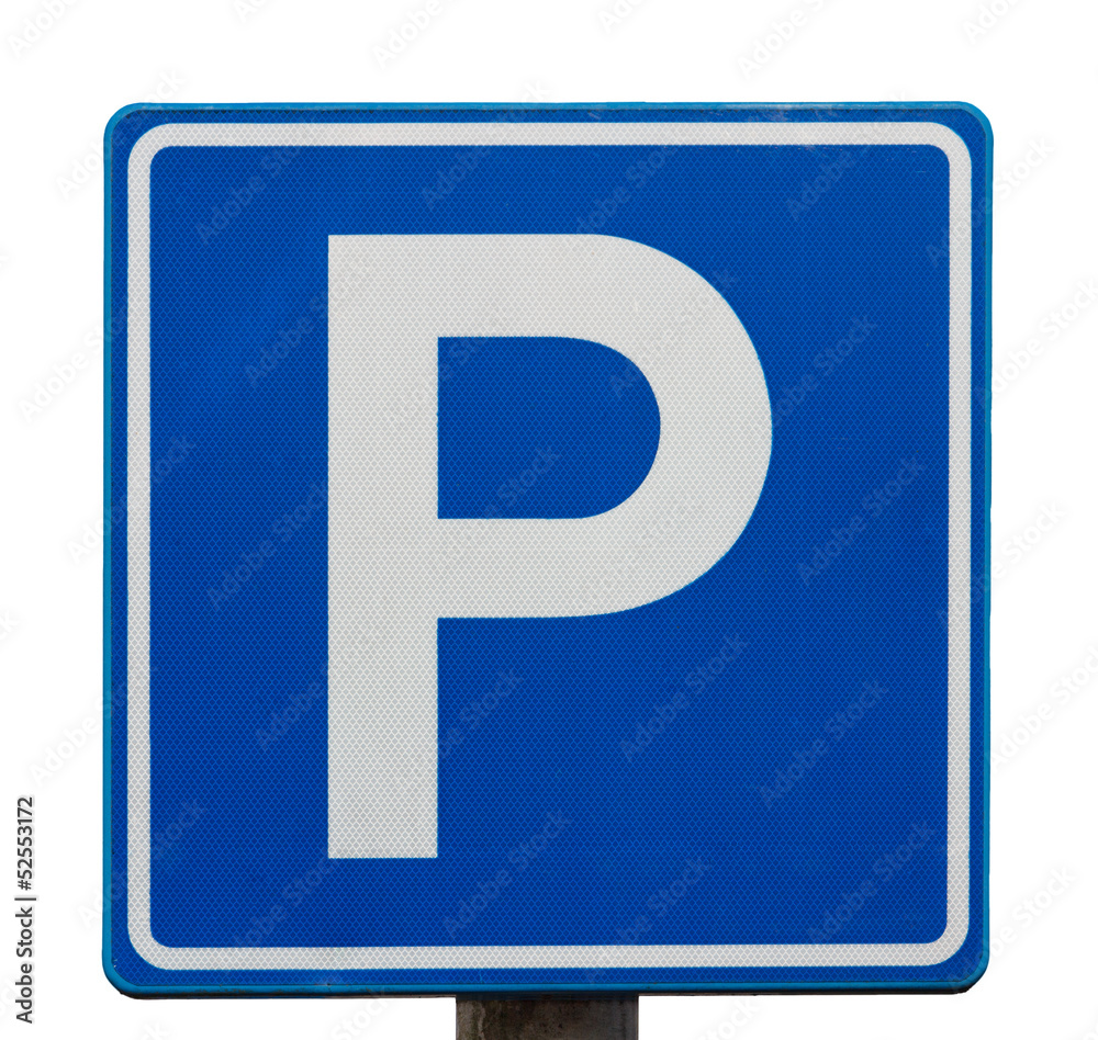 European blue parking sign