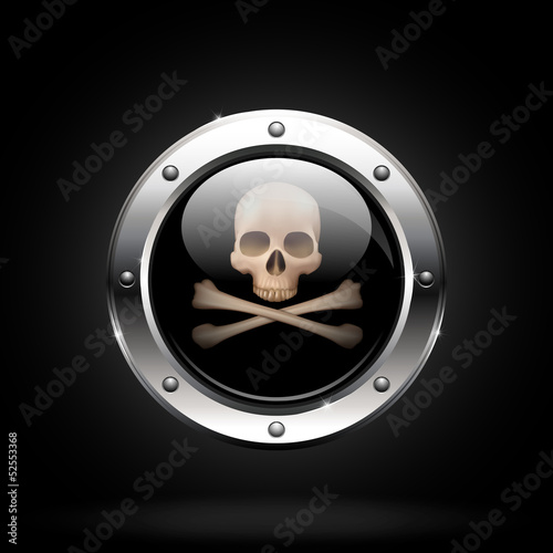danger button. skull and crossbones icon