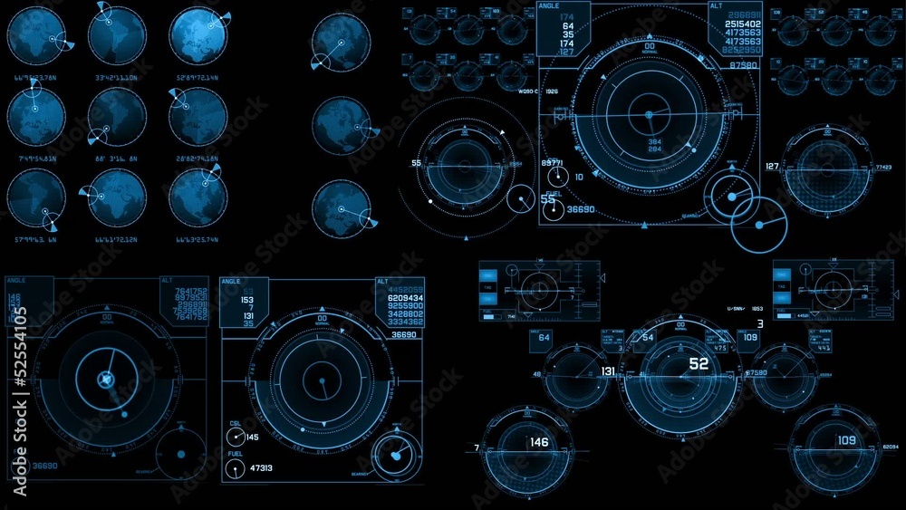 Pantalla de mandos futurista