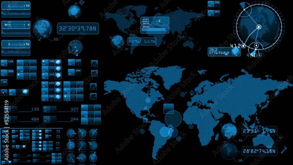 Pantalla de mandos futurista
