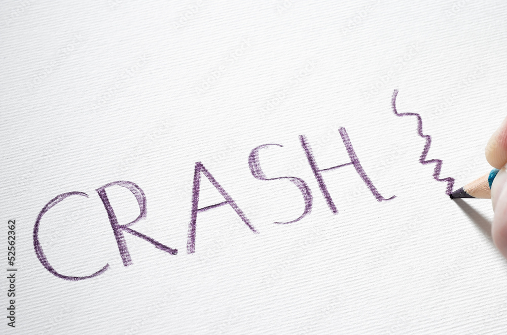 Pastel pencil writing the word Crash Pastel pencil writing the word Crash