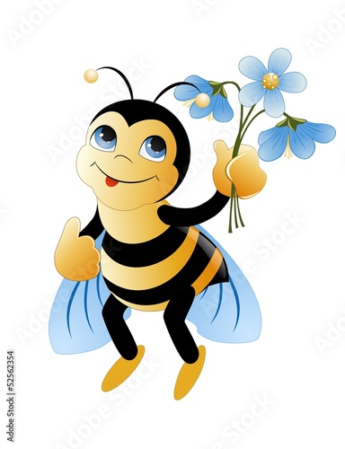 Bee with flowers