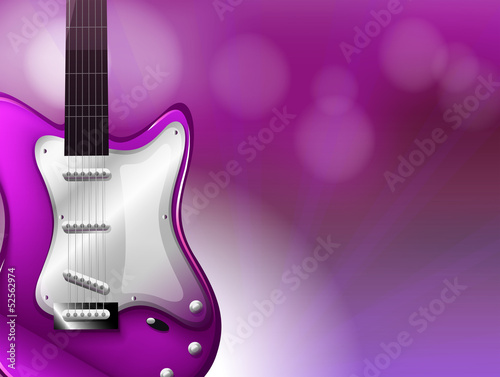 A guitar with a gradient colored background