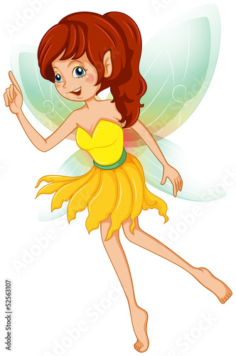 A fairy with a yellow dress