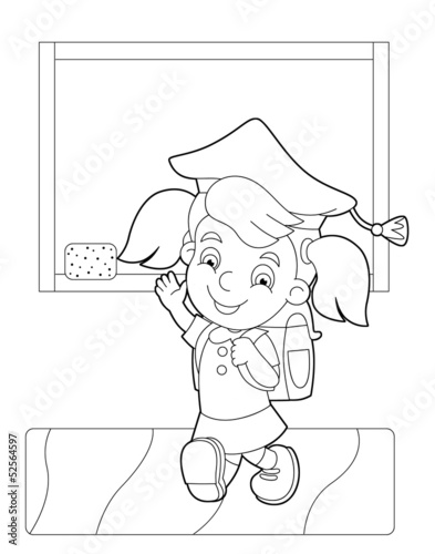 The coloring page - the classroom photo