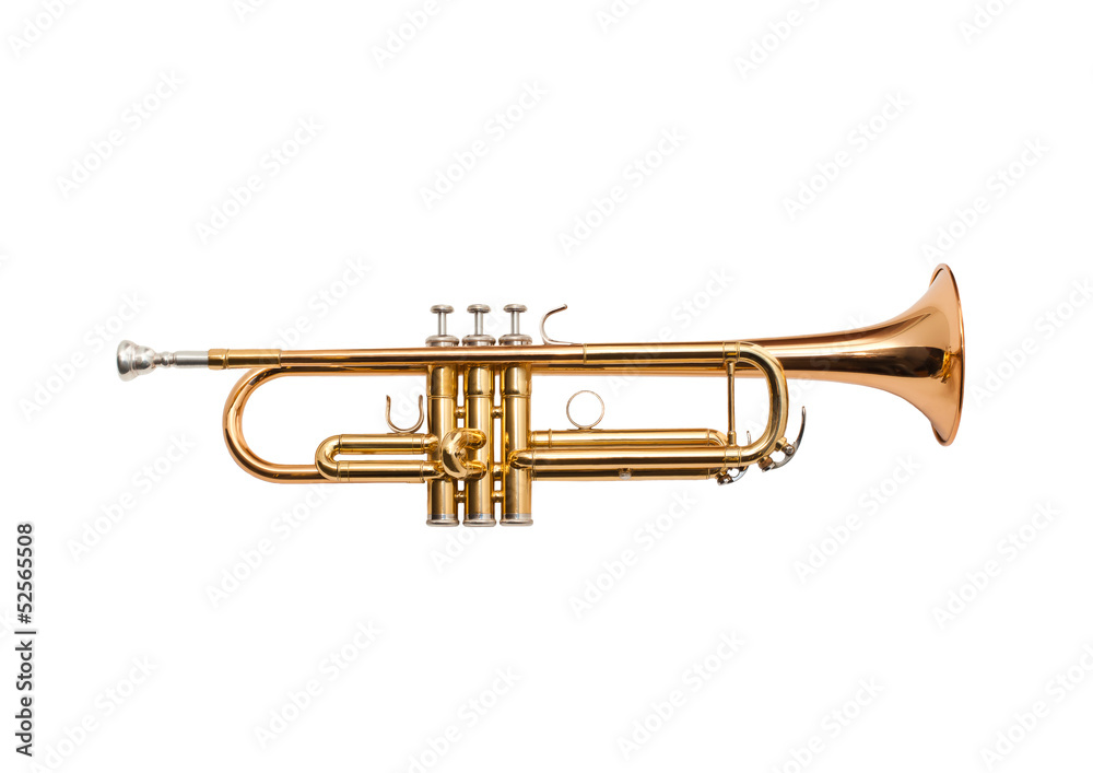 Obraz premium Trumpet isolated on a white