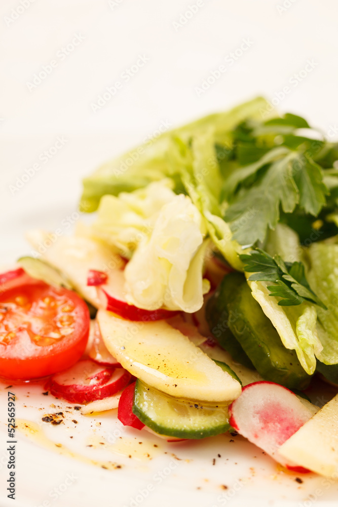 fresh vegetable salad on plate fresh vegetable salad on plate