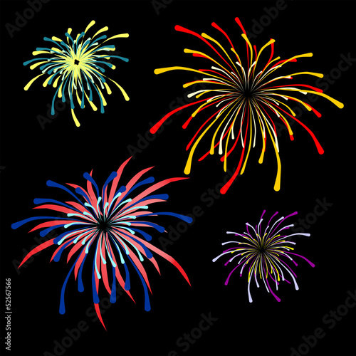 holiday fireworks on a black background