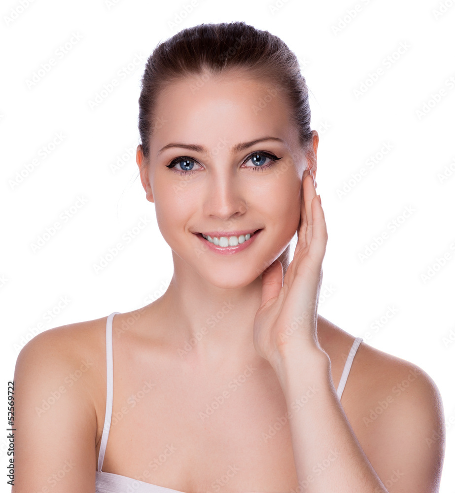 Close-up portrait of beautiful young woman