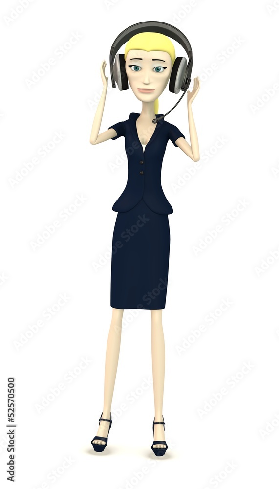 3d render of cartoon character with headphones 3d render of cartoon character with headphones