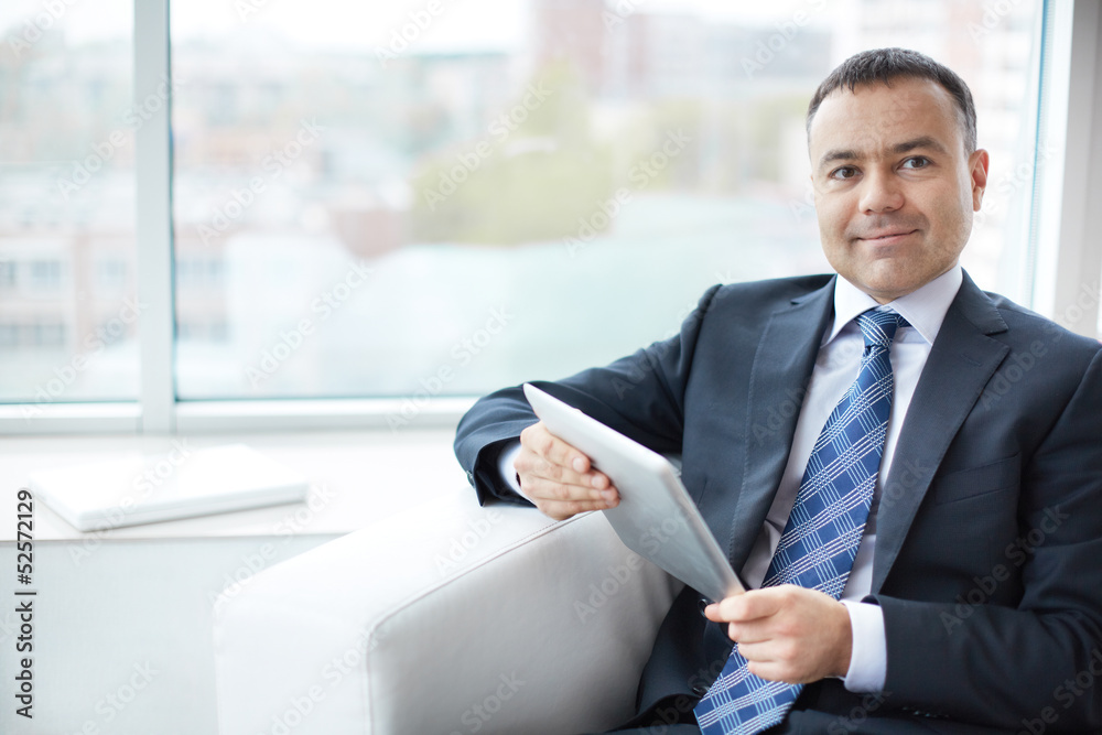 Fototapeta premium Businessman with touchpad