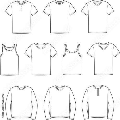 Vector illustration of men's t-shirts