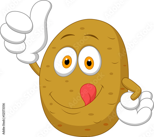 Cute potato cartoon thumb up