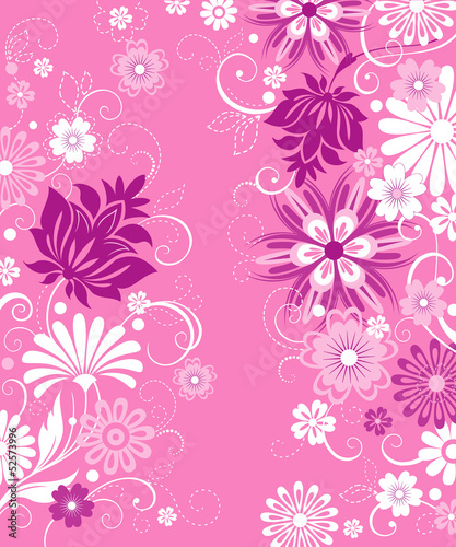 Pink background with flowers