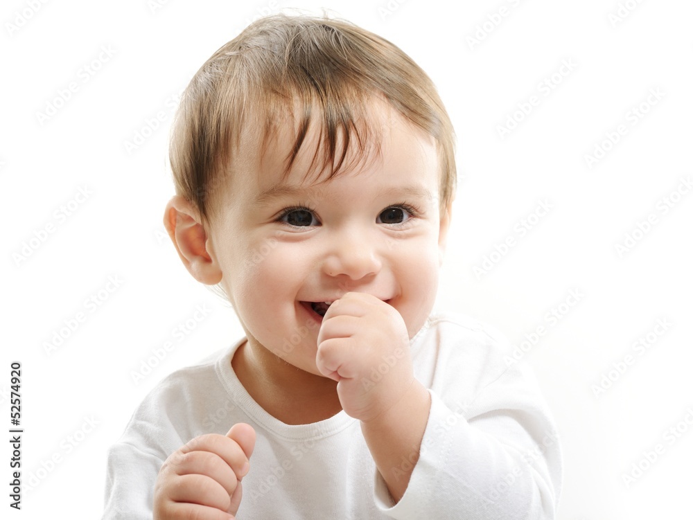 Bright closeup portrait of adorable happy baby Bright closeup portrait of adorable happy baby
