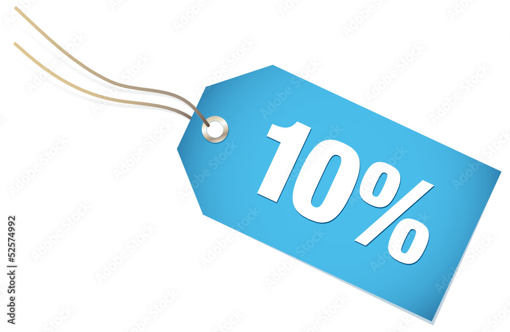 Label "10%" Blue Stock-Vektorgrafik | Adobe Stock