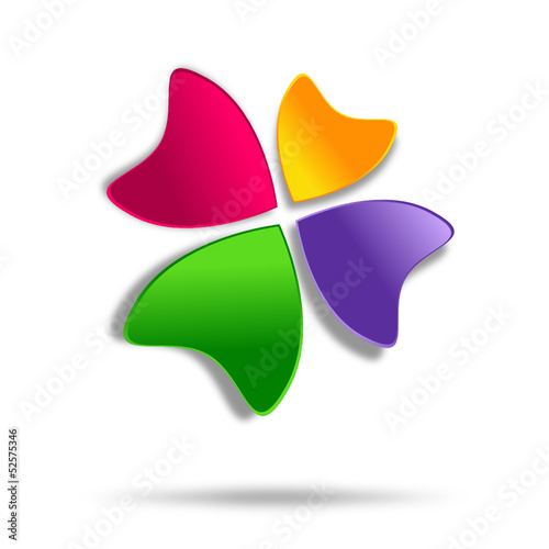 Multicolor four-leaf clover logo design