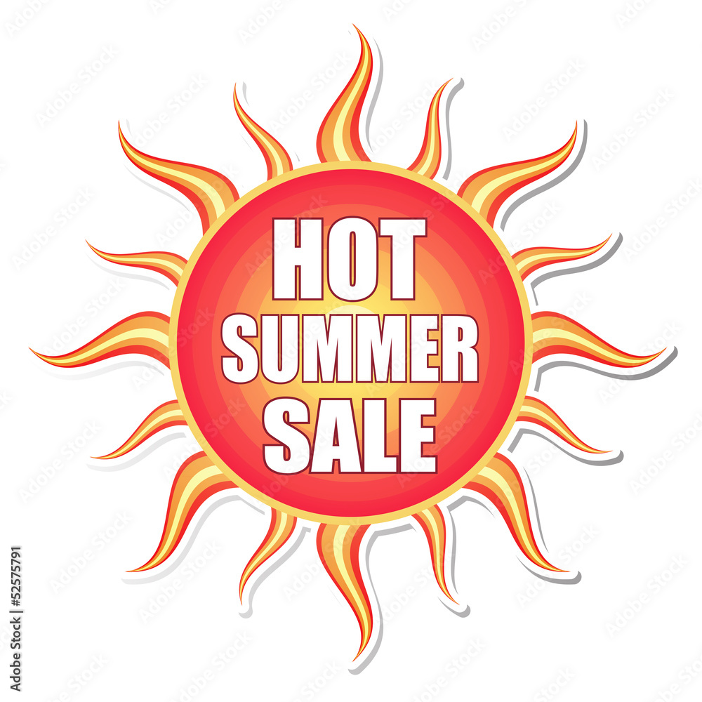 hot summer sale in sun label hot summer sale in sun label