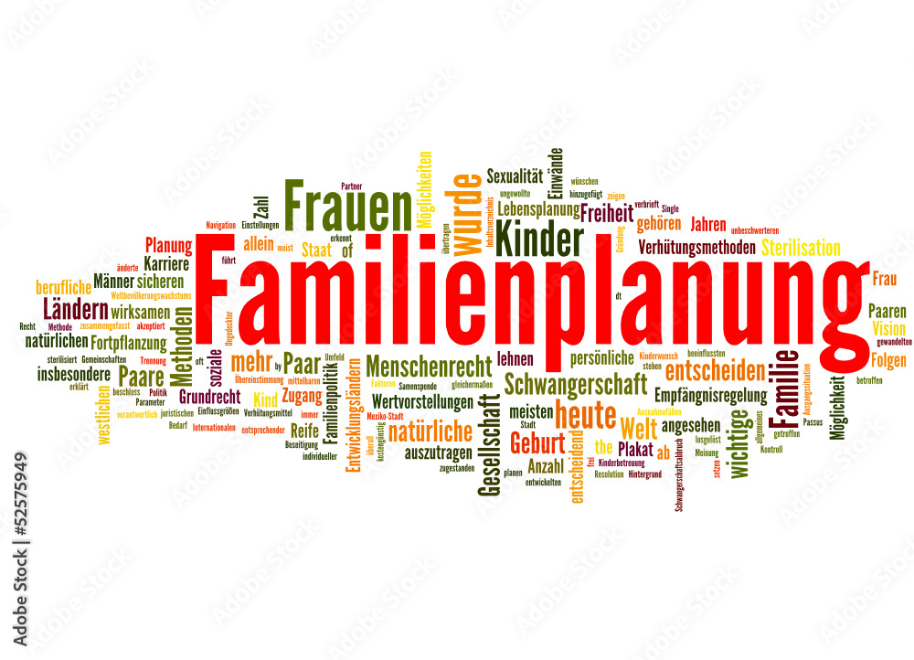 Familienplanung (Familie, Schwangerschaft, Kind; tagcloud)