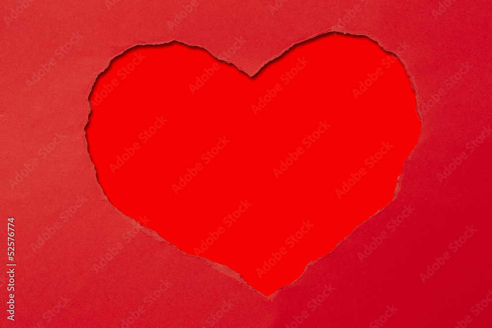 Herzform, Papier rot, rot