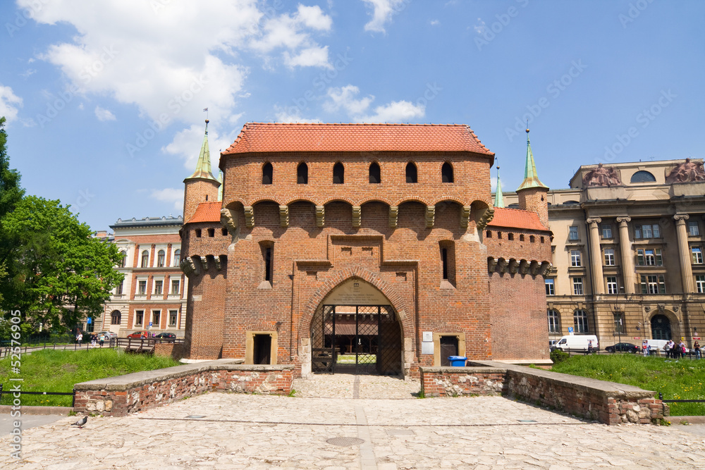 gate to Krakow - the best preserved barbican in Europe, Poland