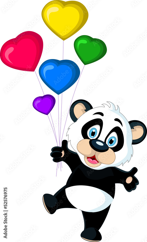 cute baby panda holding balloon's cute baby panda holding balloon's