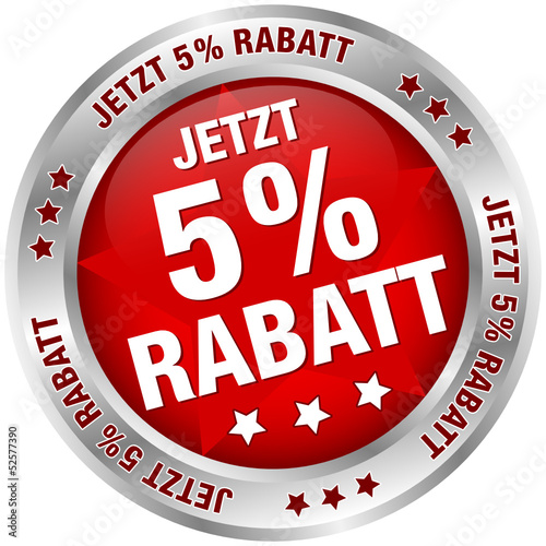 Button "Jetzt 5% Rabatt" rot/silber
