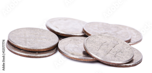 isolated Pile of US Dimes