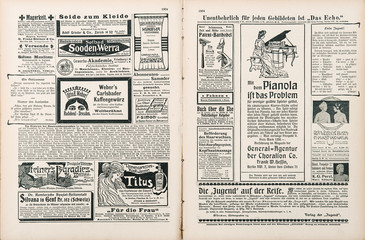 Fotobehang Kranten Antieke krantenadvertentie uit 1900  © LiliGraphie