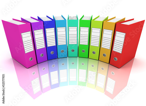 Fotografie Folders on white isolated - Archive concept