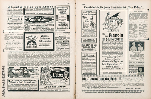 newspaper page with antique advertisement