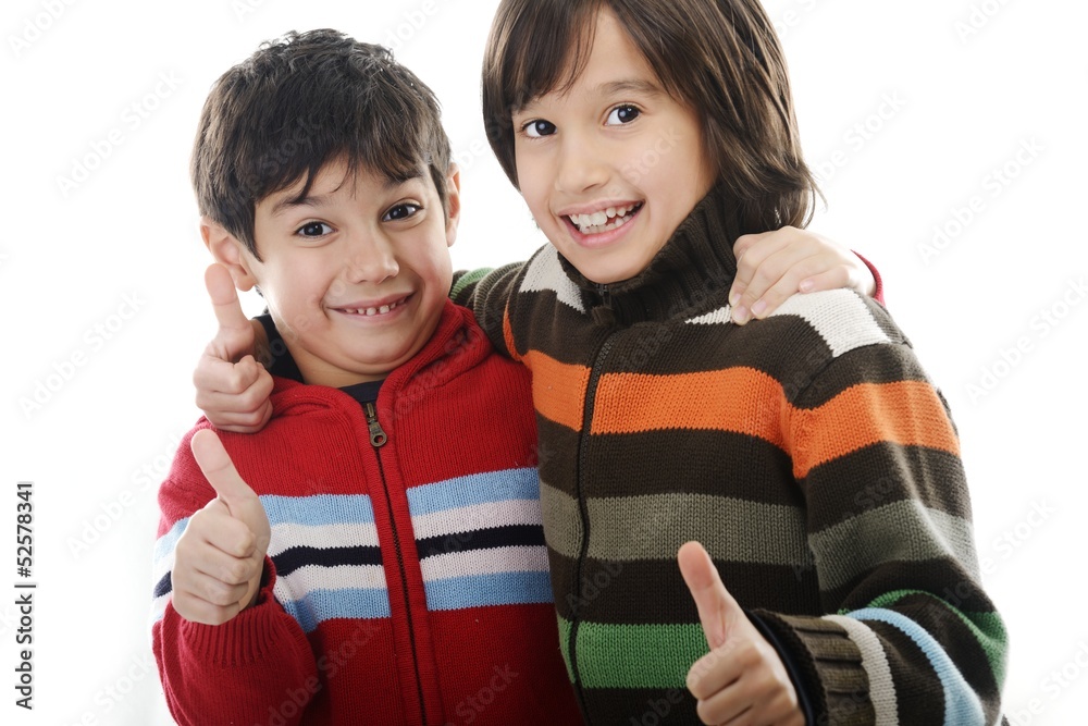 Portrait of happy joyful beautiful little boys isolated on white Portrait of happy joyful beautiful little boys isolated on white