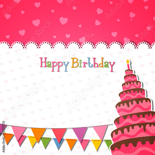 Vector Illustration of a Happy Birthday Card